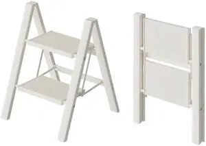 Aluminum Step Stool Foldable,2 Step Ladder (White) | Lightweight Portable step ladder with Anti-Slip Wide Pedal,330lbs Capacity Ladder for Household,Office,Kitchen Aluminum Step Stool Foldable,2 Step Ladder (White) | Lightweight Portable step ladder with Anti-Slip Wide Pedal,330lbs Capacity Ladder for Household,Office,Kitchen