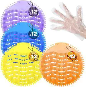 48 Pack Urinal Deodorizer Screen with 100 Gloves, Odor Protection | 3D Wave Anti-Splash Urinal Cakes for Men Toilets Dry Wet Urinal Deodorant Bathroom Office Mall Hotel 4 Scents Urinal Mats 48 Pack Urinal Deodorizer Screen with 100 Gloves, Odor Protection | 3D Wave Anti-Splash Urinal Cakes for Men Toilets Dry Wet Urinal Deodorant Bathroom Office Mall Hotel 4 Scents Urinal Mats