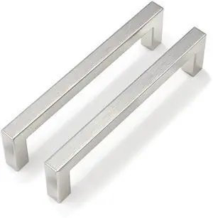 Brushed Nickel Cabinet Pulls 30 Pack 5 Inch, Square Drawer Handles, Stainless Steel, Screws Included, Silver Kitchen Hardware for Cupboard Closet Furniture Upgrade Brushed Nickel Cabinet Pulls 30 Pack 5 Inch, Square Drawer Handles, Stainless Steel, Screws Included, Silver Kitchen Hardware for Cupboard Closet Furniture Upgrade