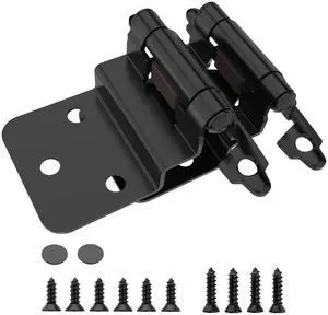 3/8 Inch Inset Cabinet Hinges, 25 Pairs(50 Pack) Self Closing Flush Face Mount Hinges with Door Bumper, Variable Decorative Hardware for Bathroom, Furniture, Kitchen Cabinet Doors, Matte Black 3/8 Inch Inset Cabinet Hinges, 25 Pairs(50 Pack) Self Closing Flush Face Mount Hinges with Door Bumper, Variable Decorative Hardware for Bathroom, Furniture, Kitchen Cabinet Doors, Matte Black