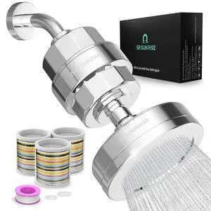 Filtered Shower Head with 3 Replaceable Filter Cartridges, 20+3 Stage Shower Filter Head for Hard Water, High Pressure Shower Head with Filters Removes Chlorine, Harmful Substances Filtered Shower Head with 3 Replaceable Filter Cartridges, 20+3 Stage Shower Filter Head for Hard Water, High Pressure Shower Head with Filters Removes Chlorine, Harmful Substances