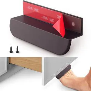 1-Pack Under Cabinet Foot Pull with Adhesive and Screws, Hands Free Toe Foot Pull Opener for Kitchen Trash Cabinet Drawer, 4 Inch (Matte Black) 1-Pack Under Cabinet Foot Pull with Adhesive and Screws, Hands Free Toe Foot Pull Opener for Kitchen Trash Cabinet Drawer, 4 Inch (Matte Black)