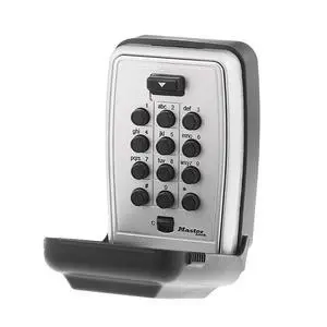 Wall Mount Key Lock Box with Push Button for House Keys, Outdoor Safe with Combination Lock, 5 Key Capacity, 5423EC, Black Wall Mount Key Lock Box with Push Button for House Keys, Outdoor Safe with Combination Lock, 5 Key Capacity, 5423EC, Black