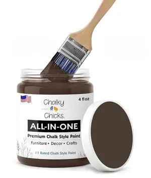 Alaskan Brown Bear 4 Fl Oz Chalk Paint for Furniture | Matte Brown, All in One, No Sanding, Wood Metal Glass Crafts Dresser, Low Odor Formula, Dries Within 30 Minutes, DIY Projects Alaskan Brown Bear 4 Fl Oz Chalk Paint for Furniture | Matte Brown, All in One, No Sanding, Wood Metal Glass Crafts Dresser, Low Odor Formula, Dries Within 30 Minutes, DIY Projects