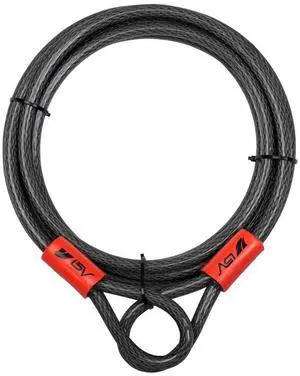 Heavy-Duty 15FT Security Cable with Loops - 10mm (3/8 Inch) Cut-Resistant Braided Steel Cable - Versatile & Weatherproof - Security Chain for Padlock, Chain Lock, Wire Lock Heavy-Duty 15FT Security Cable with Loops - 10mm (3/8 Inch) Cut-Resistant Braided Steel Cable - Versatile & Weatherproof - Security Chain for Padlock, Chain Lock, Wire Lock