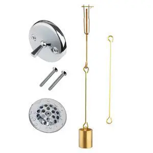 Tub Drain Linkage Assembly with Trip Lever and Strainer Done Cove, Fit for Trip Lever Bath Tub Waste and Overflow Drain by Tub Drain Linkage Assembly with Trip Lever and Strainer Done Cove, Fit for Trip Lever Bath Tub Waste and Overflow Drain by