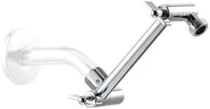 6 inch Shower Head Extension Arm, Adjustable Height & Angle Shower Arm Extender with Locking Nut, Easy Install Universal G1/2 Connector for Fixed and Handheld Showerhead, Chrome 6 inch Shower Head Extension Arm, Adjustable Height & Angle Shower Arm Extender with Locking Nut, Easy Install Universal G1/2 Connector for Fixed and Handheld Showerhead, Chrome