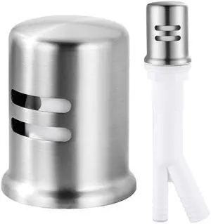 Dishwasher Air Gap Cover, Dishwasher Air Gap Cap for Kitchen Sink, Solid Brass Dishwasher Overflow Vent Cap Replacement Kit, Brushed Nickel Dishwasher Air Gap Cover, Dishwasher Air Gap Cap for Kitchen Sink, Solid Brass Dishwasher Overflow Vent Cap Replacement Kit, Brushed Nickel