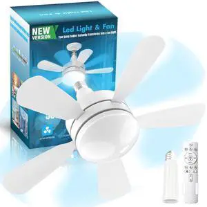 17.7" Socket Fan Light, 3000 Lumens Small Ceiling Fans with Lights and Remote, E26/E27 Light Bulb Fan with Reversible Motor, Dimmable 3000K-6500K Light Socket Fan for Bedroom Kitchen Garage 17.7" Socket Fan Light, 3000 Lumens Small Ceiling Fans with Lights and Remote, E26/E27 Light Bulb Fan with Reversible Motor, Dimmable 3000K-6500K Light Socket Fan for Bedroom Kitchen Garage