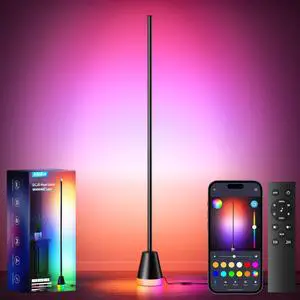 RGBIWC Corner Floor Lamp, Smart Ambient LED Light, Black | 16 Million Colors, Music Sync, Dynamic Lighting, 1800LM Brightness, APP/Remote Control, for Bedroom Living Room Gaming Room RGBIWC Corner Floor Lamp, Smart Ambient LED Light, Black | 16 Million Colors, Music Sync, Dynamic Lighting, 1800LM Brightness, APP/Remote Control, for Bedroom Living Room Gaming Room