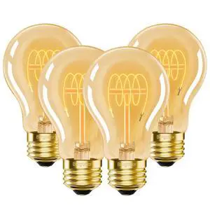 A19 Vintage LED Edison Light Bulbs 40 Watt, E26 LED Warm Light Bulbs 2200K | 4 Pack, Dimmable, 4W Equal 40 Watt, Decorative Antique Spiral LED fits for Rustic Farmhouse Light Fixtures, CRI 90+,300LM A19 Vintage LED Edison Light Bulbs 40 Watt, E26 LED Warm Light Bulbs 2200K | 4 Pack, Dimmable, 4W Equal 40 Watt, Decorative Antique Spiral LED fits for Rustic Farmhouse Light Fixtures, CRI 90+,300LM