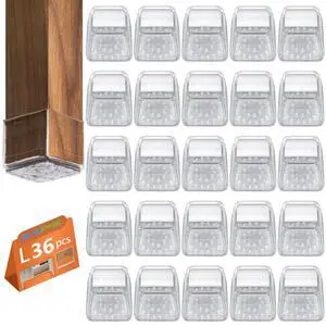 36pcs Square Chair Leg Floor Protectors for Hardwood Floors | Silicone Chair Leg Covers Felt Pads Anti-Scratch Reduce Noise Furniture Leg Caps, Large, Clear 36pcs Square Chair Leg Floor Protectors for Hardwood Floors | Silicone Chair Leg Covers Felt Pads Anti-Scratch Reduce Noise Furniture Leg Caps, Large, Clear