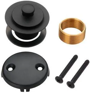 Bathtub Tub Drain Kit,Bathtub Drain Overflow Trim with 2 Hole Black | Easy Open Close Tub Drain,Lift & Turn Trim Kit,Fit 1-3/8 & 1-1/2 Bathtub Drain,Brass & 304 Stainless Conversion Tub Drain Kit Bathtub Tub Drain Kit,Bathtub Drain Overflow Trim with 2 Hole Black | Easy Open Close Tub Drain,Lift & Turn Trim Kit,Fit 1-3/8 & 1-1/2 Bathtub Drain,Brass & 304 Stainless Conversion Tub Drain Kit