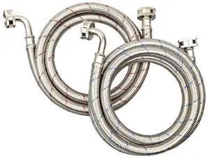 10FT Stainless Steel Washing Machine Hoses with 90 Degree Elbows,2 Pack Red and Blue Washer Hoses,Burst Proof Hot & Cold Water Connection Inlet Washer Supply Lines 10FT Stainless Steel Washing Machine Hoses with 90 Degree Elbows,2 Pack Red and Blue Washer Hoses,Burst Proof Hot & Cold Water Connection Inlet Washer Supply Lines