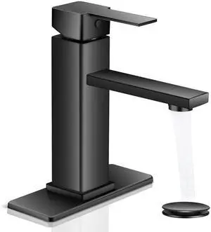 Black Bathroom Faucet Single Hole RV Sink Vanity Faucet | Comes with Pop-Up Bathroom Drain, Single Handle for Easy Operation, Compatible with 1- or 3-Hole Installation,Matte Black Black Bathroom Faucet Single Hole RV Sink Vanity Faucet | Comes with Pop-Up Bathroom Drain, Single Handle for Easy Operation, Compatible with 1- or 3-Hole Installation,Matte Black