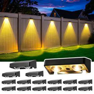 Solar Fence Lights Outdoor, Color Changing, Waterproof IP65, 16 Pack | 11 Modes, 9 Colors 50 LM Solar Lights Waterproof with LED Focus Lens for Wall Backyard Deck Patio Porch Step Pool Decor Solar Fence Lights Outdoor, Color Changing, Waterproof IP65, 16 Pack | 11 Modes, 9 Colors 50 LM Solar Lights Waterproof with LED Focus Lens for Wall Backyard Deck Patio Porch Step Pool Decor