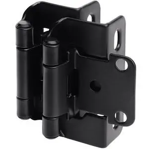50 Pack 1/2" Overlay Black Cabinet Hinges for Cabint Doors (25 Pairs) Self-Closing Partial Wrap Semi-Concealed Face Frame Hinge for Cupboard & Kitchen Doors w/Screws & Quiet Bumpers 50 Pack 1/2" Overlay Black Cabinet Hinges for Cabint Doors (25 Pairs) Self-Closing Partial Wrap Semi-Concealed Face Frame Hinge for Cupboard & Kitchen Doors w/Screws & Quiet Bumpers