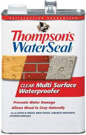 Thompsons WaterSeal Multi-Surface Waterproofer Stain, Clear, 1 Gallon Thompsons WaterSeal Multi-Surface Waterproofer Stain, Clear, 1 Gallon