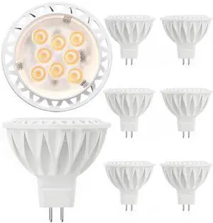 MR16 LED Bulbs 5W GU5.3 12V 2700K Warm White 6 Pack | 50W Halogen Equivalent, Non-Dimmable, 38° Beam Angle, Landscape, Recessed, Track Lighting MR16 LED Bulbs 5W GU5.3 12V 2700K Warm White 6 Pack | 50W Halogen Equivalent, Non-Dimmable, 38° Beam Angle, Landscape, Recessed, Track Lighting