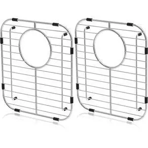 Sink Protectors for Kitchen Sink Universal Double Bowl | 304 Premium Stainless Steel Sink Bottom Grid 13.2"x11.6", Kitchen Sink Protector Grid Sink Grate Rack Rear Drain, 2 Pcs Sink Protectors for Kitchen Sink Universal Double Bowl | 304 Premium Stainless Steel Sink Bottom Grid 13.2"x11.6", Kitchen Sink Protector Grid Sink Grate Rack Rear Drain, 2 Pcs