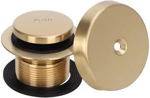Tip-Toe Tub Drain Trim Kit with One Hole Overflow Faceplate Conversion Kit Assembly Universal Fine Coarse Thread Replacement Brushed Gold Tip-Toe Tub Drain Trim Kit with One Hole Overflow Faceplate Conversion Kit Assembly Universal Fine Coarse Thread Replacement Brushed Gold