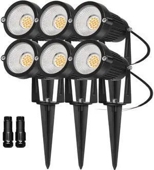 Low Voltage Landscape Lights Outdoor: 7W 700LM LED Landscape Lighting with Connectors for Tree Garden Yard Pathway | 12V 24V Warm White 2700K Spotlights | IP65 Waterproof | 6 Pack Low Voltage Landscape Lights Outdoor: 7W 700LM LED Landscape Lighting with Connectors for Tree Garden Yard Pathway | 12V 24V Warm White 2700K Spotlights | IP65 Waterproof | 6 Pack