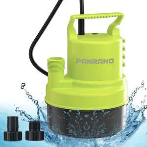 1/3 HP Submersible Water Pump 2000 GPH Portable Small Sump Pump For Pool Cover, Basements, Puddles, Gardens Ponds With 16.4 Ft Power Cord and Hose Adapters, Yellow 1/3 HP Submersible Water Pump 2000 GPH Portable Small Sump Pump For Pool Cover, Basements, Puddles, Gardens Ponds With 16.4 Ft Power Cord and Hose Adapters, Yellow