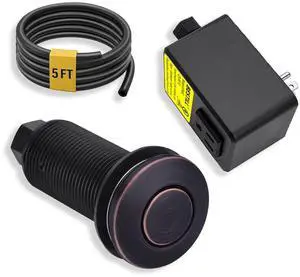 Garbage Disposal Air Switch Kit-UL Listed, Cordless Sink Top Switch Button for Waste Disposer, 3.6" Long Push Button with Brass Cover, Oil Rubbed Bronze, Compatible with all Garbage Disposals Garbage Disposal Air Switch Kit-UL Listed, Cordless Sink Top Switch Button for Waste Disposer, 3.6" Long Push Button with Brass Cover, Oil Rubbed Bronze, Compatible with all Garbage Disposals