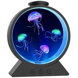 Jellyfish Lamp for Sleep Anxiety Calming Night Light for Bedroom(Black) | Whisper-Quiet Sensory | 7 Soft Color Modes | Adjustable Water Flow | 8H Auto-Off Timer | Rounded Tank Lamp Gift for All Ages Jellyfish Lamp for Sleep Anxiety Calming Night Light for Bedroom(Black) | Whisper-Quiet Sensory | 7 Soft Color Modes | Adjustable Water Flow | 8H Auto-Off Timer | Rounded Tank Lamp Gift for All Ages