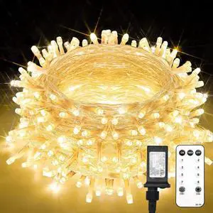 String Lights Indoor Plug in 100 LED Christmas Lights Warm White | 33ft Outdoor Lights with Remote Timer 8 Modes Fairy Classroom Lights for Bedroom Dorm Xmas Tree Wedding Waterproof String Lights Indoor Plug in 100 LED Christmas Lights Warm White | 33ft Outdoor Lights with Remote Timer 8 Modes Fairy Classroom Lights for Bedroom Dorm Xmas Tree Wedding Waterproof