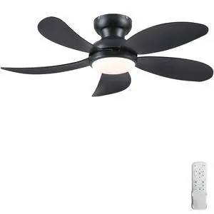 42"Black Low Profile Flush Mount Ceiling Fans with Lights and Remote | Super Large Airflow with 6 Wind Speeds, Reversible, Dimmable 3 CCT LED, 30W Noiseless DC Motor,Timer, for Bedroom Kitchen 42"Black Low Profile Flush Mount Ceiling Fans with Lights and Remote | Super Large Airflow with 6 Wind Speeds, Reversible, Dimmable 3 CCT LED, 30W Noiseless DC Motor,Timer, for Bedroom Kitchen