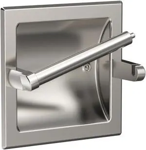 Brushed Nickel Recessed Toilet Paper Holder, Contemporary Hotel Style Pivoting in Wall Toilet Paper Holder - Recessed Toilet Tissue Holder, Regular Roll Brushed Nickel Recessed Toilet Paper Holder, Contemporary Hotel Style Pivoting in Wall Toilet Paper Holder - Recessed Toilet Tissue Holder, Regular Roll