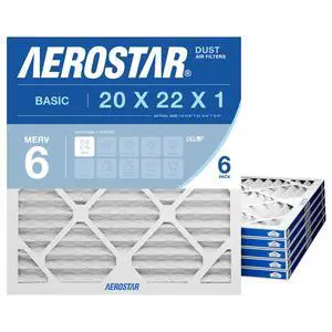 Air Filter 20x22x1 MERV 6 AC Filter, HVAC, Furnace Filter, 6 Pack | ACTUAL SIZE (19.75 x 21.75 x 0.75) AC Filter, HVAC, Furnace Filter for Dust, Lint & Pollen Control MERV 6 (MPR 300) Air Filter 20x22x1 MERV 6 AC Filter, HVAC, Furnace Filter, 6 Pack | ACTUAL SIZE (19.75 x 21.75 x 0.75) AC Filter, HVAC, Furnace Filter for Dust, Lint & Pollen Control MERV 6 (MPR 300)