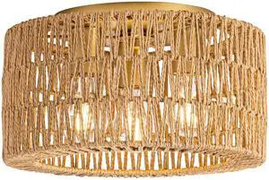 Rattan Ceiling Light Fixture, 3 Light Bohemian Modern Woven Ceiling Light, Boho Flush Mount Ceiling Light for Bedroom Living Room Dining Room, Bulb NOT Included Rattan Ceiling Light Fixture, 3 Light Bohemian Modern Woven Ceiling Light, Boho Flush Mount Ceiling Light for Bedroom Living Room Dining Room, Bulb NOT Included