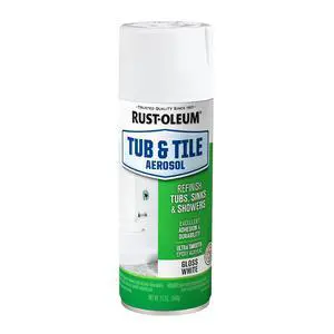 Tub & Tile Gloss White Spray Paint | Bathroom Surface Refresh, Ceramic, Porcelain, Fiberglass, Durable Moisture Resistant Finish, 12 Oz Tub & Tile Gloss White Spray Paint | Bathroom Surface Refresh, Ceramic, Porcelain, Fiberglass, Durable Moisture Resistant Finish, 12 Oz