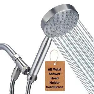 All Metal Shower Head with Handheld - 72" Long Hose, High Pressure Sprayer | Hand HeId Showerhead Spray, Solid Outdoor Showerheads and Brass Holder, Brushed Nickel All Metal Shower Head with Handheld - 72" Long Hose, High Pressure Sprayer | Hand HeId Showerhead Spray, Solid Outdoor Showerheads and Brass Holder, Brushed Nickel