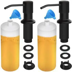 Soap Dispenser for Kitchen Sink, Built in Sink Soap Dispenser Lotion Dispenser with 17 OZ Bottle, Refill from The Top Bar Sink Soap Dispenser, Black (2 Pack) Soap Dispenser for Kitchen Sink, Built in Sink Soap Dispenser Lotion Dispenser with 17 OZ Bottle, Refill from The Top Bar Sink Soap Dispenser, Black (2 Pack)