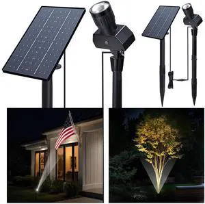 Solar Spot Lights Outdoor, Adjustable Beam Focus Uplights for Trees, Waterproof Separate Panel Bright Spotlight, LED Warm White & Daylight Selectable for House Exterior Flag 2 Pack Solar Spot Lights Outdoor, Adjustable Beam Focus Uplights for Trees, Waterproof Separate Panel Bright Spotlight, LED Warm White & Daylight Selectable for House Exterior Flag 2 Pack
