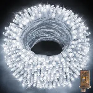 403ft 1000 LED String Lights Outdoor Christmas Lights 8 Modes & Timer Fairy Light Plug in Waterproof LED String Lights for Xmas Yard Tree Wedding Party Holiday Decorations (Cool White) 403ft 1000 LED String Lights Outdoor Christmas Lights 8 Modes & Timer Fairy Light Plug in Waterproof LED String Lights for Xmas Yard Tree Wedding Party Holiday Decorations (Cool White)