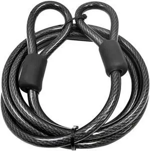 12mm (1/2 inch) Heavy-Duty Security Cable, Vinyl Coated Braided Steel with Sealed Looped Ends (4', 7', 10', 15' or 30') (7-FT) 12mm (1/2 inch) Heavy-Duty Security Cable, Vinyl Coated Braided Steel with Sealed Looped Ends (4', 7', 10', 15' or 30') (7-FT)