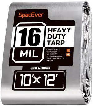10x12 FT Tarp Waterproof, 16 Mil Tarps Heavy Duty Waterproof Multipurpose Protective Cover UV Resistant Rip & Tear Resistant with Grommets Reversible for Home Boats Cars Camping 10x12 FT Tarp Waterproof, 16 Mil Tarps Heavy Duty Waterproof Multipurpose Protective Cover UV Resistant Rip & Tear Resistant with Grommets Reversible for Home Boats Cars Camping