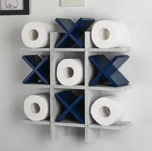 Tic Tac Toe Toilet Paper Holder Stand Bathroom Wall Decor Rustic Wooden Hanging Storage Freestanding Wall Mounted Shelves Decor for Toilet Tissue Farmhouse Tic Tac Toe Toilet Paper Holder Stand Bathroom Wall Decor Rustic Wooden Hanging Storage Freestanding Wall Mounted Shelves Decor for Toilet Tissue Farmhouse
