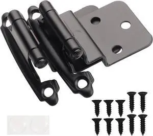 3/8" Inset Cabinet Hinges Black (25 Pair -50 Pcs) Offset Self Closing Matte Black Cabinet Hinges for Kitchen Cabinets w/Bumpers & Upgraded Screws 3/8" Inset Cabinet Hinges Black (25 Pair -50 Pcs) Offset Self Closing Matte Black Cabinet Hinges for Kitchen Cabinets w/Bumpers & Upgraded Screws