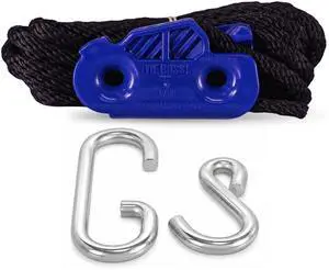 1/4 Inch Self-Locking Tie Down System, 150 lbs, Blue | 15 Feet of Rope, Easy to Use, Strong and Secure, Made in USA 1/4 Inch Self-Locking Tie Down System, 150 lbs, Blue | 15 Feet of Rope, Easy to Use, Strong and Secure, Made in USA