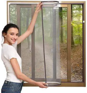 Adjustable DIY Magnetic Window Screen Max 60 x 48 Fits Any Size Smaller with White Frame Fiberglass Mesh Adjustable DIY Magnetic Window Screen Max 60 x 48 Fits Any Size Smaller with White Frame Fiberglass Mesh