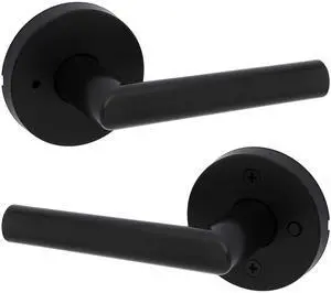Milan Interior Privacy Door Handle with Lock, Door Lever For Bathroom and Bedroom, Matte Black Reversible Keyless Push Button Lock Door Lever Milan Interior Privacy Door Handle with Lock, Door Lever For Bathroom and Bedroom, Matte Black Reversible Keyless Push Button Lock Door Lever
