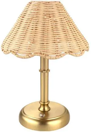 Mini Cordless Boho Rattan Table lamp, 5200-mAh Rechargeable Battery, 3-Level Brightness Dimmable, Build-in Integrated LED 320 Lumen Max, Rattan Shade, for Bedside Restaurant Dining Table Mini Cordless Boho Rattan Table lamp, 5200-mAh Rechargeable Battery, 3-Level Brightness Dimmable, Build-in Integrated LED 320 Lumen Max, Rattan Shade, for Bedside Restaurant Dining Table