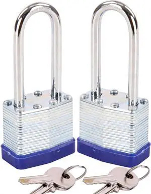 ® Heavy Duty Outdoor Padlock Keyed-Alike 2-3/8" Extra Long Shackle 2PK | for Gate Shed Fence Truck Toolbox Locker Lock Body All Weather 1-9/16", 2PC Padlock with 4 Same Keys, Hardened Steel Shackle ® Heavy Duty Outdoor Padlock Keyed-Alike 2-3/8" Extra Long Shackle 2PK | for Gate Shed Fence Truck Toolbox Locker Lock Body All Weather 1-9/16", 2PC Padlock with 4 Same Keys, Hardened Steel Shackle