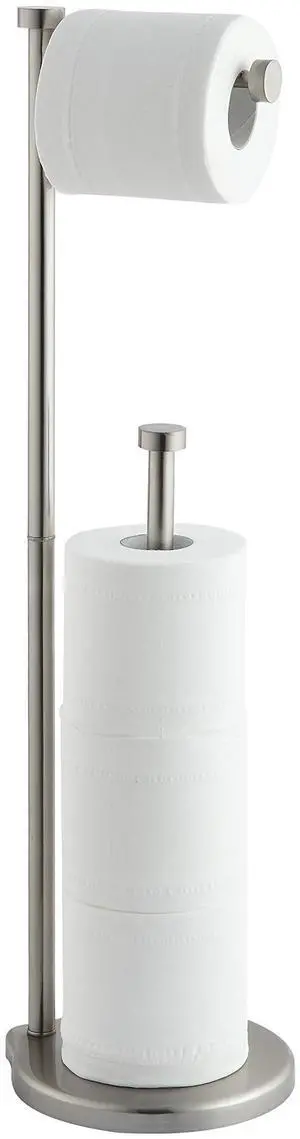 Free Standing Bathroom Toilet Paper Holder Stand with Reserve, Reserve Area has Enough Space for Jumbo Roll Free Standing Bathroom Toilet Paper Holder Stand with Reserve, Reserve Area has Enough Space for Jumbo Roll