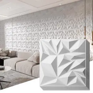 33-Pack Modern Diamond Textured 3D Wall Panels, 12 x 12 in, White | Light PVC, Waterproof, Scratch Proof, Decorative Wall, Ideal for Home, Office & Commercial Spaces 33-Pack Modern Diamond Textured 3D Wall Panels, 12 x 12 in, White | Light PVC, Waterproof, Scratch Proof, Decorative Wall, Ideal for Home, Office & Commercial Spaces